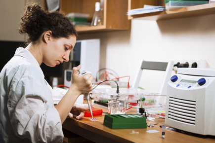 Student in lab